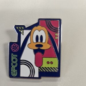 Disney Epcot Pin with Blue, Pink, and Green Accents